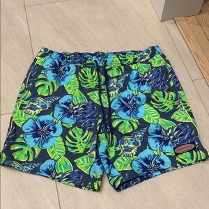 Vineyard vibes men’s Tropical Blue and Green Swim Shorts